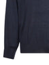 Blue cashmere and silk knit lightweight turtleneck sweater