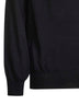 Black wool and cashmere patches crewneck sweater