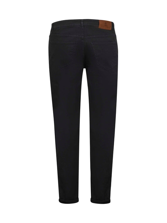 Jeans traditional fit in denim tinto capo nero