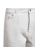 Grey garment-dyed comfort denim iconic fit trousers