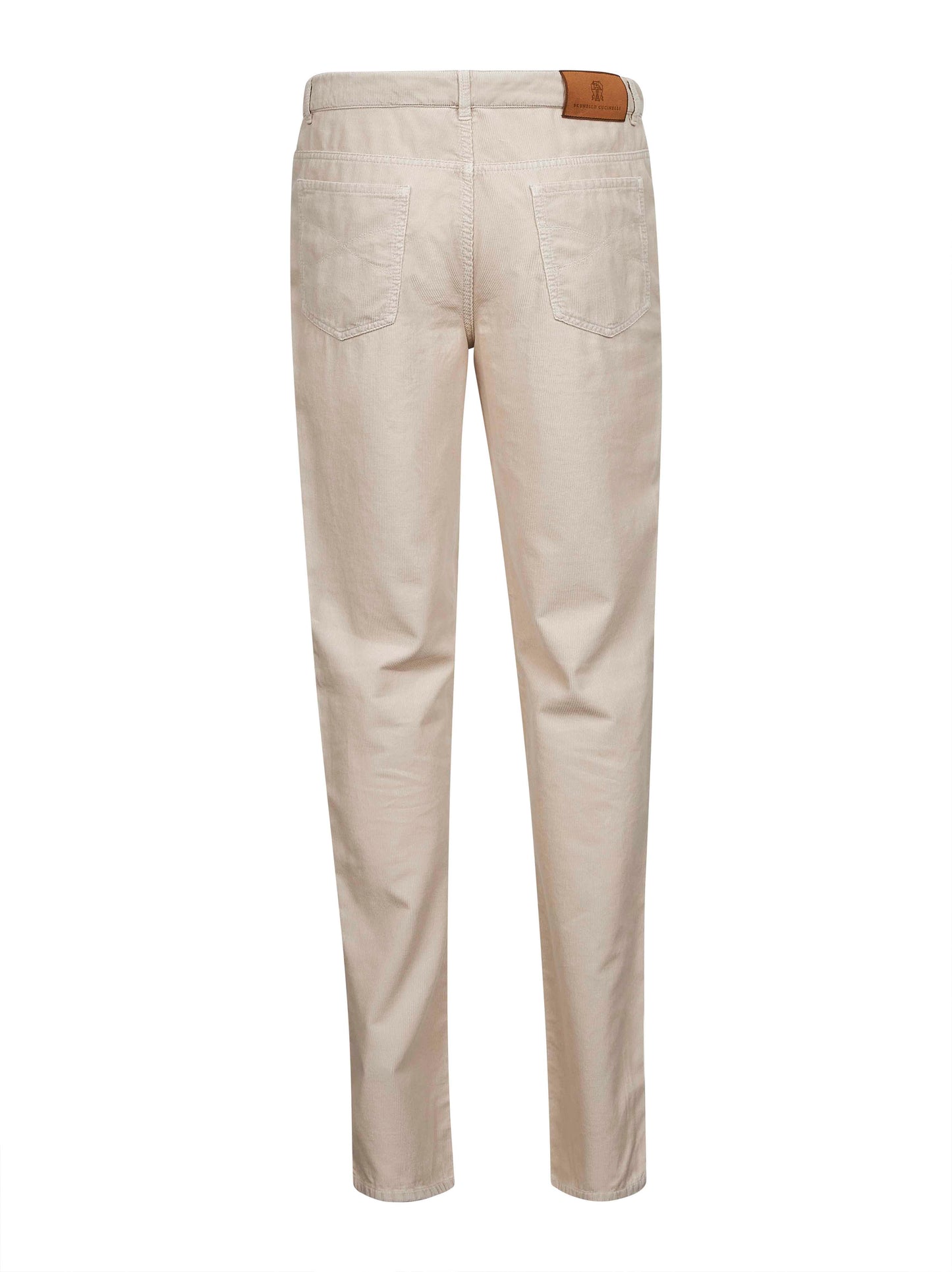 Pantaloni italian fit in velluto a costine beige