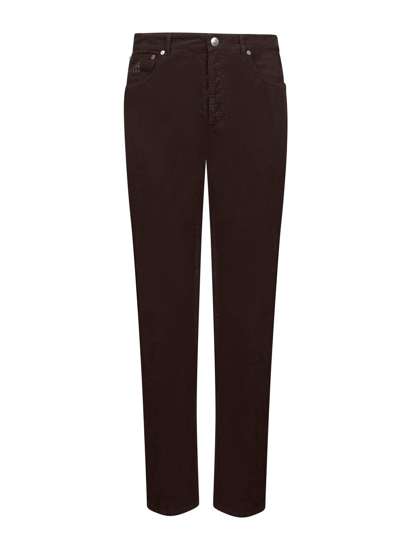 Pantaloni italian fit in velluto a costine marrone