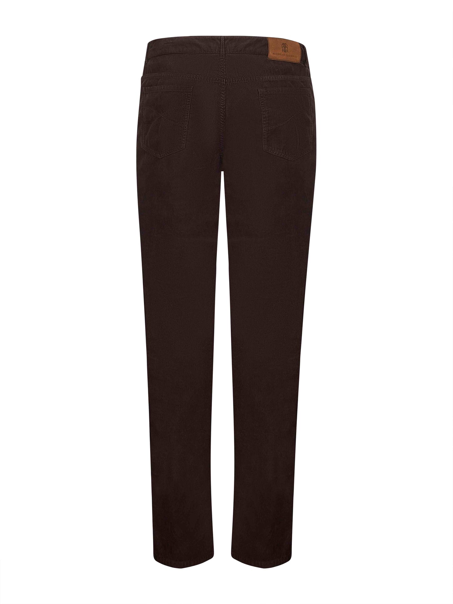 Pantaloni italian fit in velluto a costine marrone