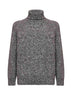 Grey flecked knit turtleneck sweater