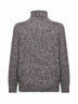 Grey flecked knit turtleneck sweater