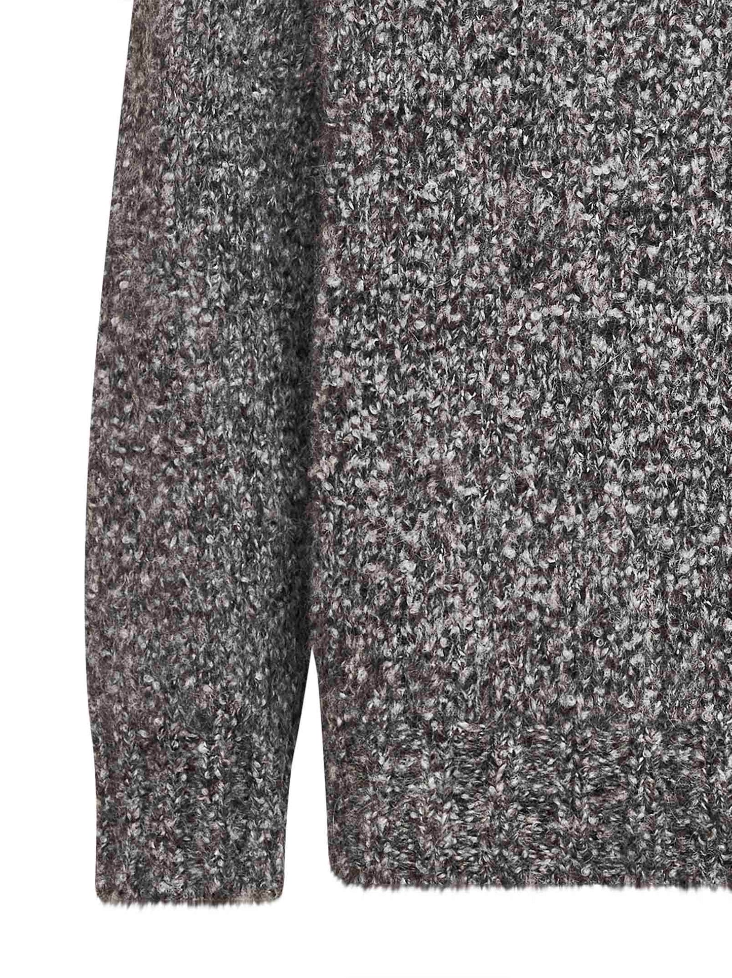 Grey flecked knit turtleneck sweater