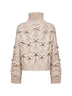 Maglia Crisscross Cable in cashmere Piuma beige<BR/>