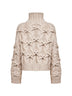 Maglia Crisscross Cable in cashmere Piuma beige<BR/>
