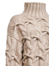 Maglia Crisscross Cable in cashmere Piuma beige<BR/>