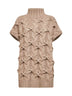 Beige cashmere Feather Crisscross Cable sweater