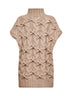 Beige cashmere Feather Crisscross Cable sweater