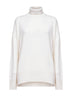 Ivory Diamante cashmere and silk turtleneck sweater