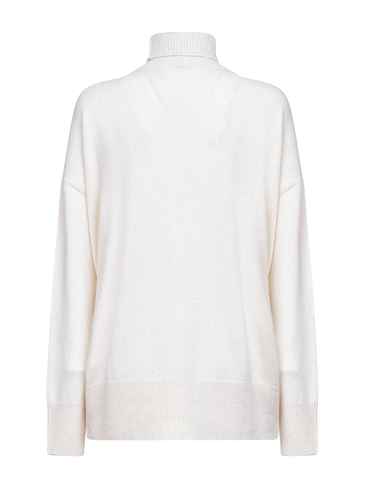 Ivory Diamante cashmere and silk turtleneck sweater