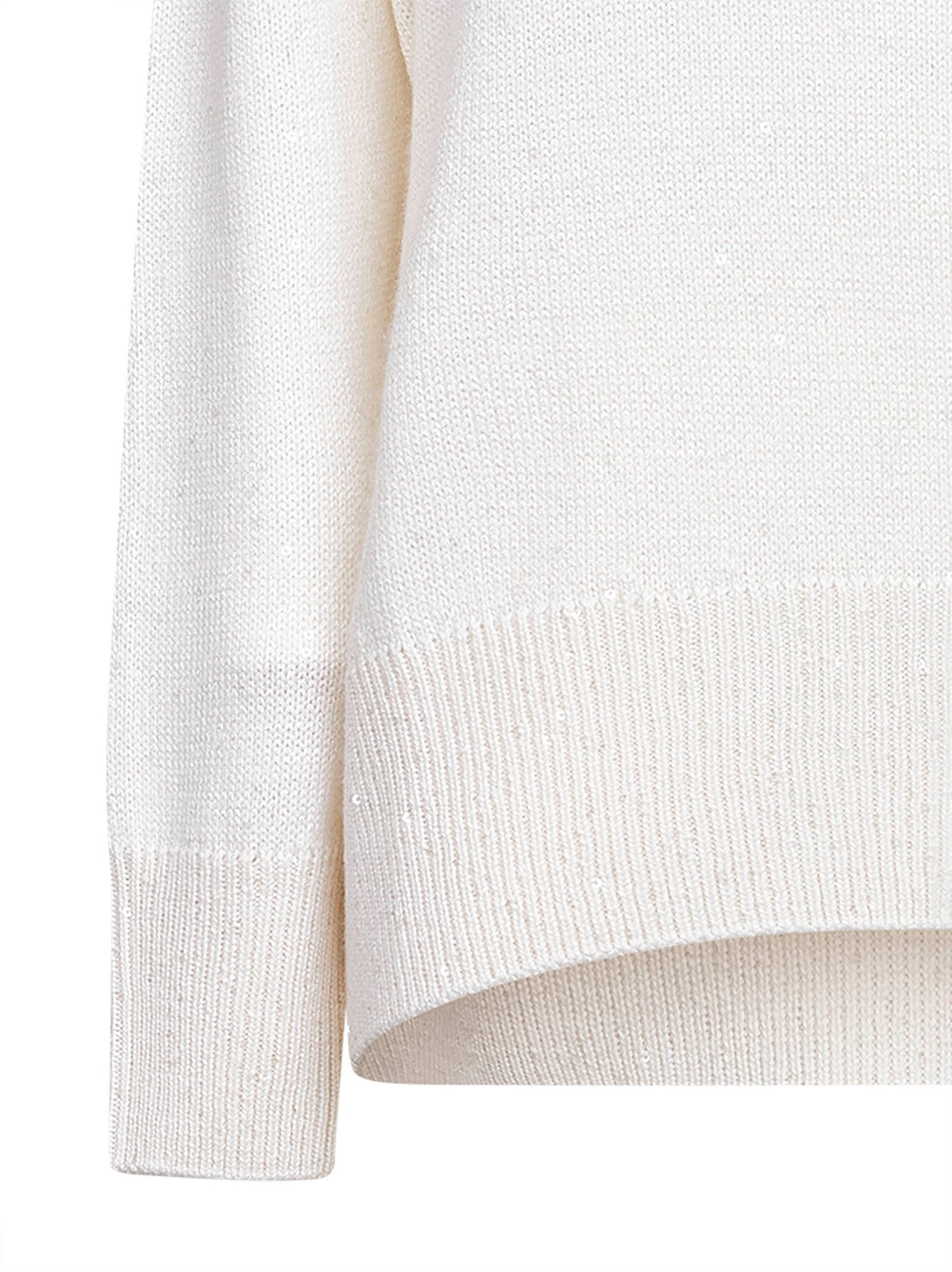 Ivory Diamante cashmere and silk turtleneck sweater