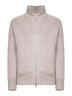 Beige cashmere knit padded jacket
