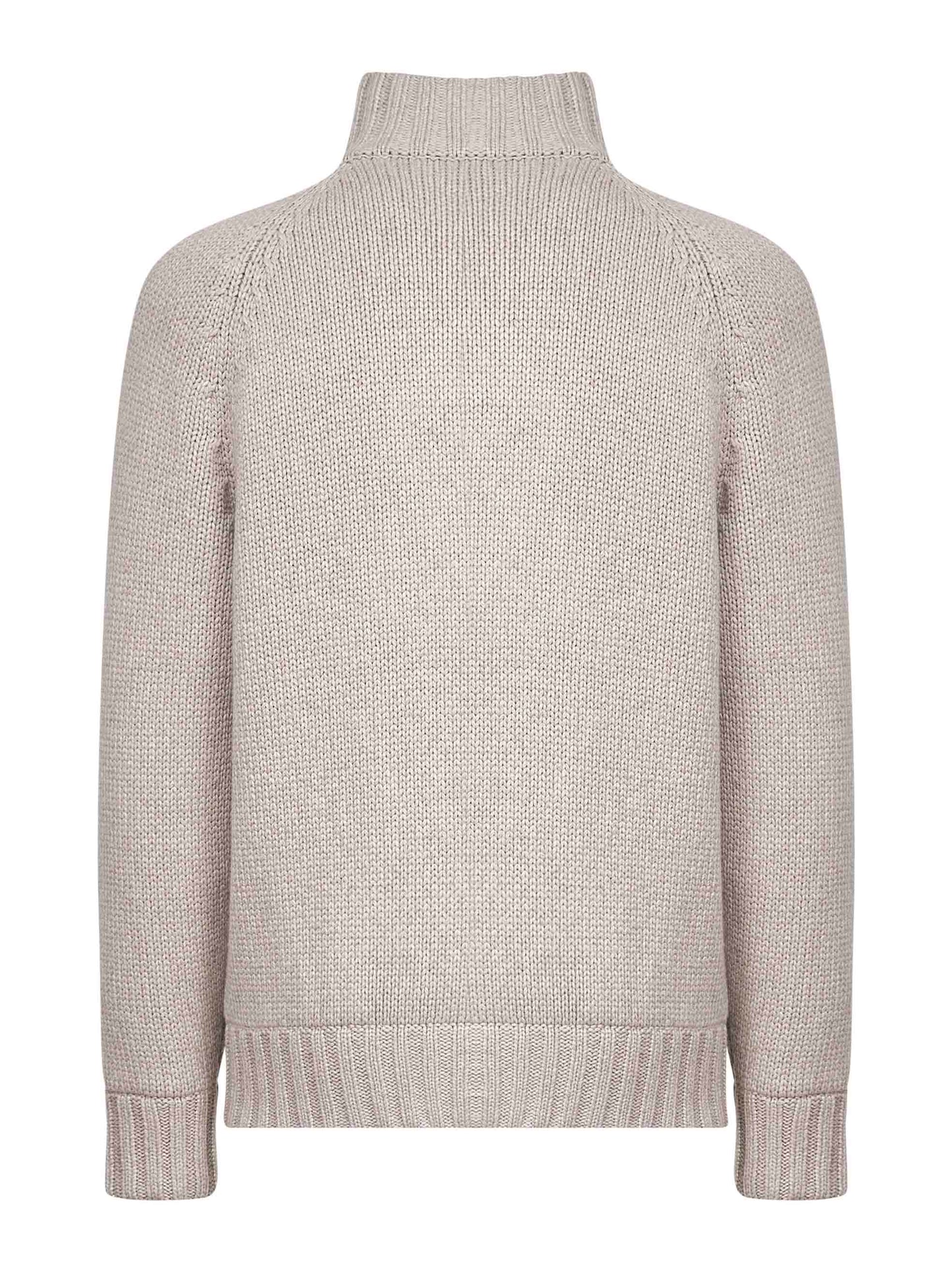 Beige cashmere knit padded jacket