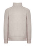 Beige cashmere knit padded jacket