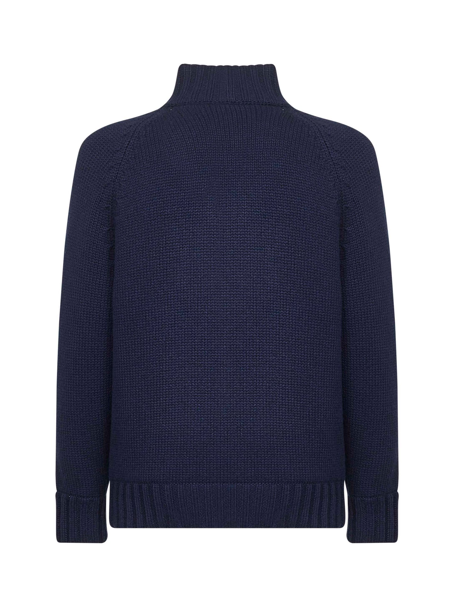Blue cashmere knit padded jacket
