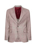 Beige Prince of Wales flannel deconstructed blazer