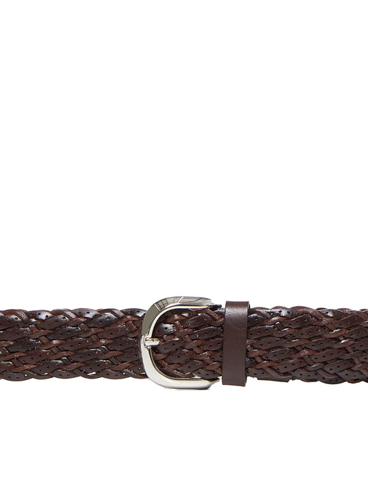 Woven calfskin belt