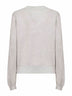Grey Sparkling cotton blend knit V-neck sweater