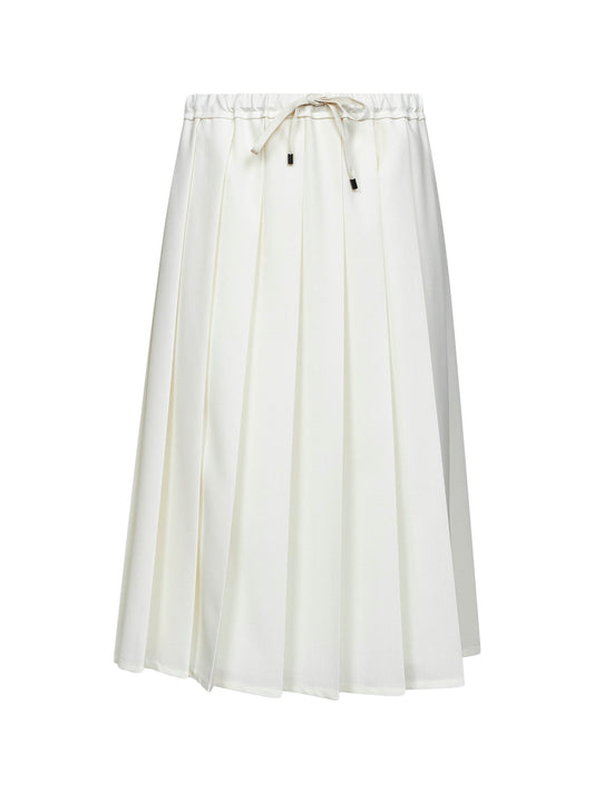 Ivory canvas Pleated Track skirt