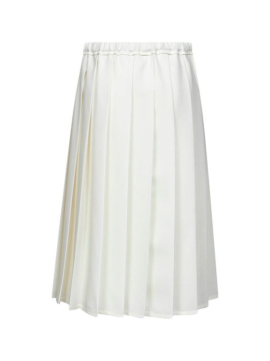 Ivory canvas Pleated Track skirt