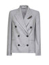 Grey flannel double-breasted blazer