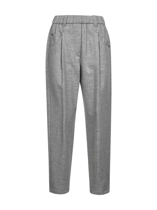 Grey wool and cashmere Baggy trousers