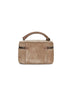 Taupe vanity bag with shoulder strap