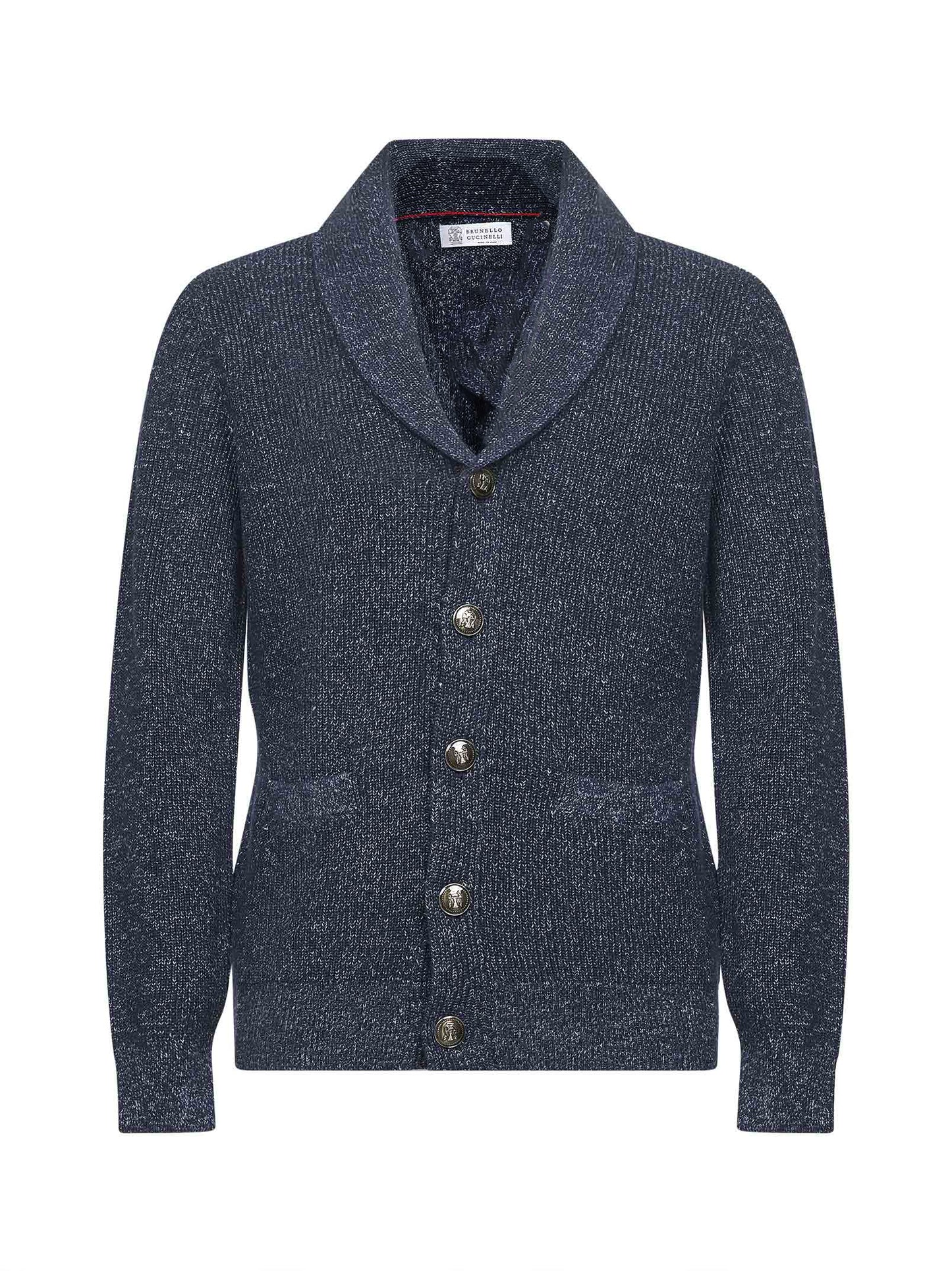 Blue chiné knit cardigan