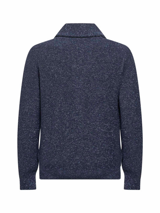 Blue chiné knit cardigan