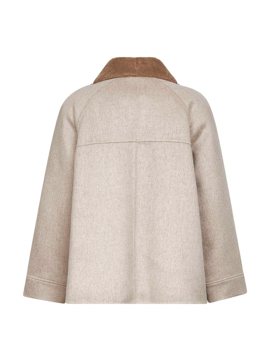 Blouson in cashmere greige con gilet rimovibile