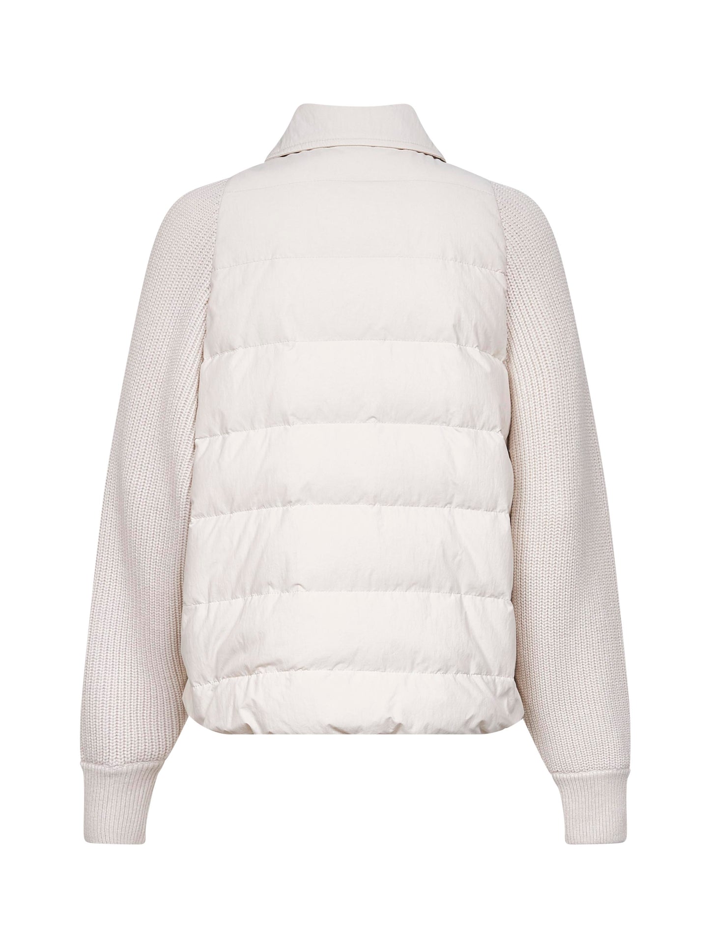 Piumino in tela e maglia avorio con Shiny Flap Detail