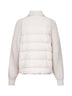 Piumino in tela e maglia avorio con Shiny Flap Detail