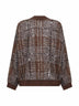 Cardigan Jacquard con Dazzling Check Embroidery marrone