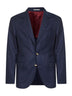 Blue flannel deconstructed blazer