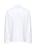 White cotton piquet long-sleeved polo shirt