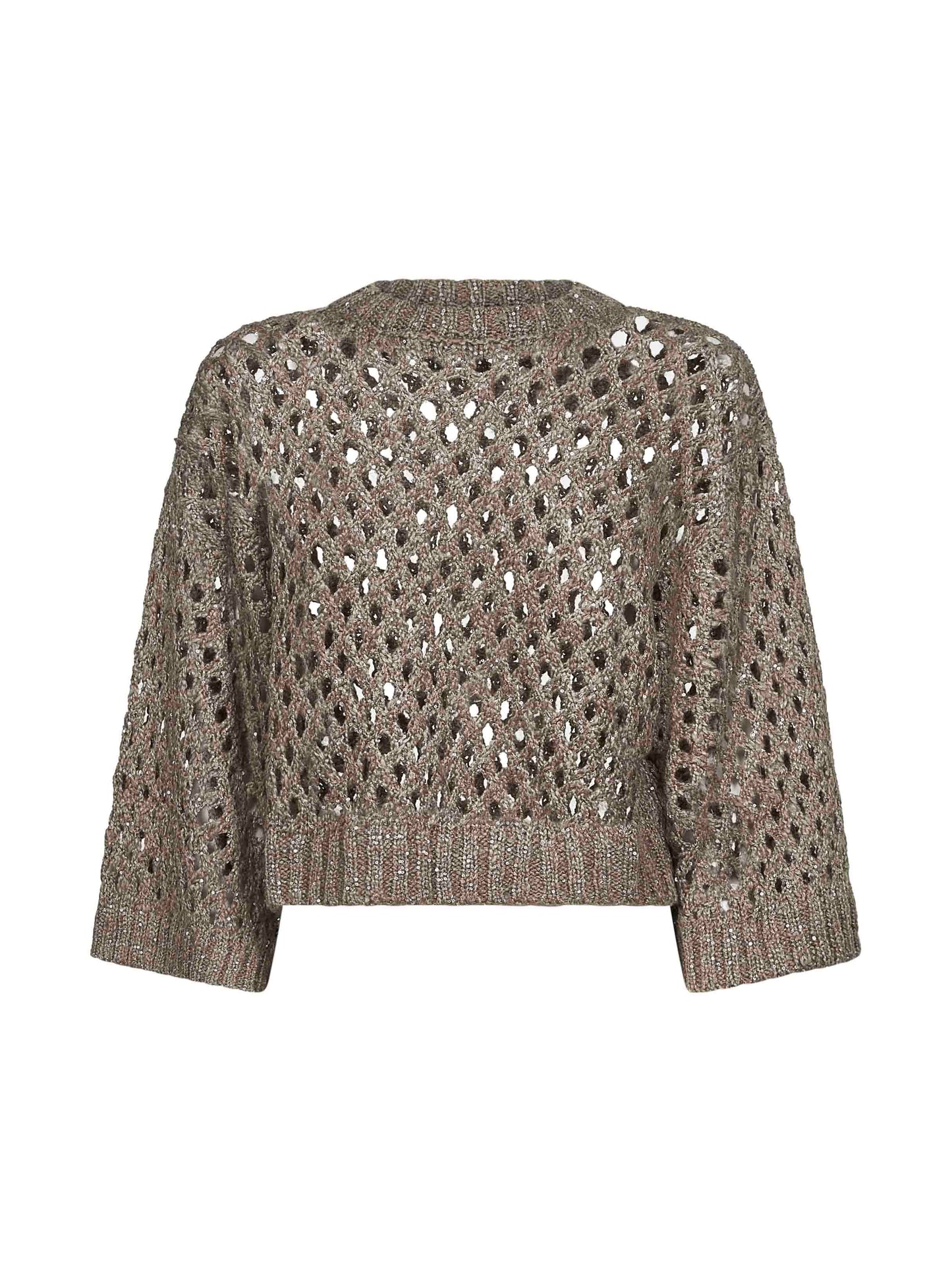 Maglia Dazzling Net in seta e lino oro