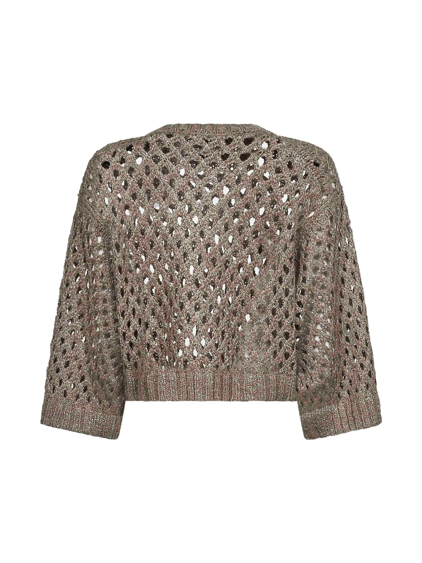 Maglia Dazzling Net in seta e lino oro
