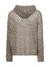 Clay Dazzling Net hooded zip-up cardigan