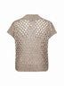 Beige silk and linen Dazzling Net sweater