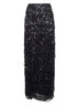 Black Crispy silk Column Couture skirt