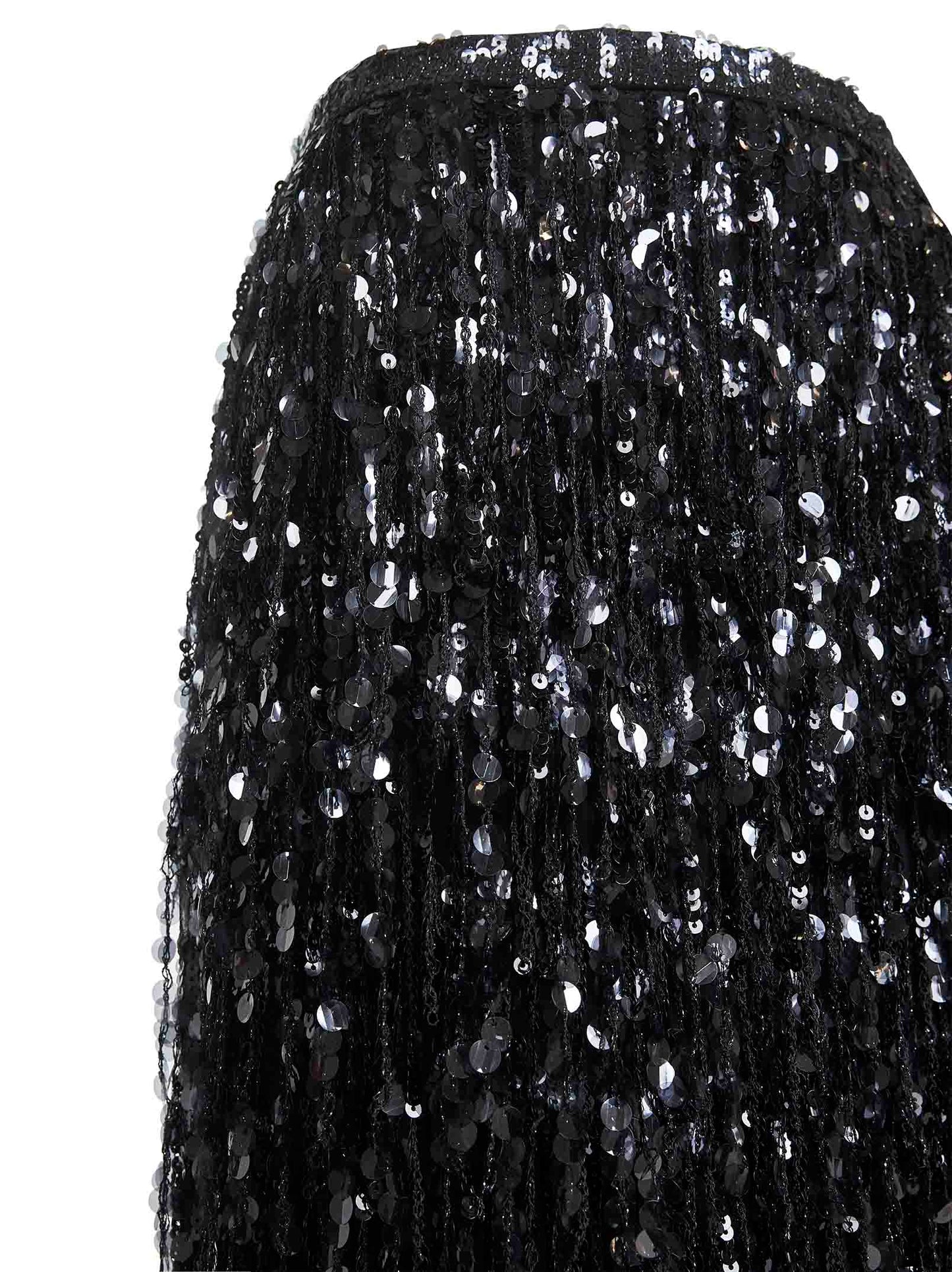 Black Crispy silk Column Couture skirt