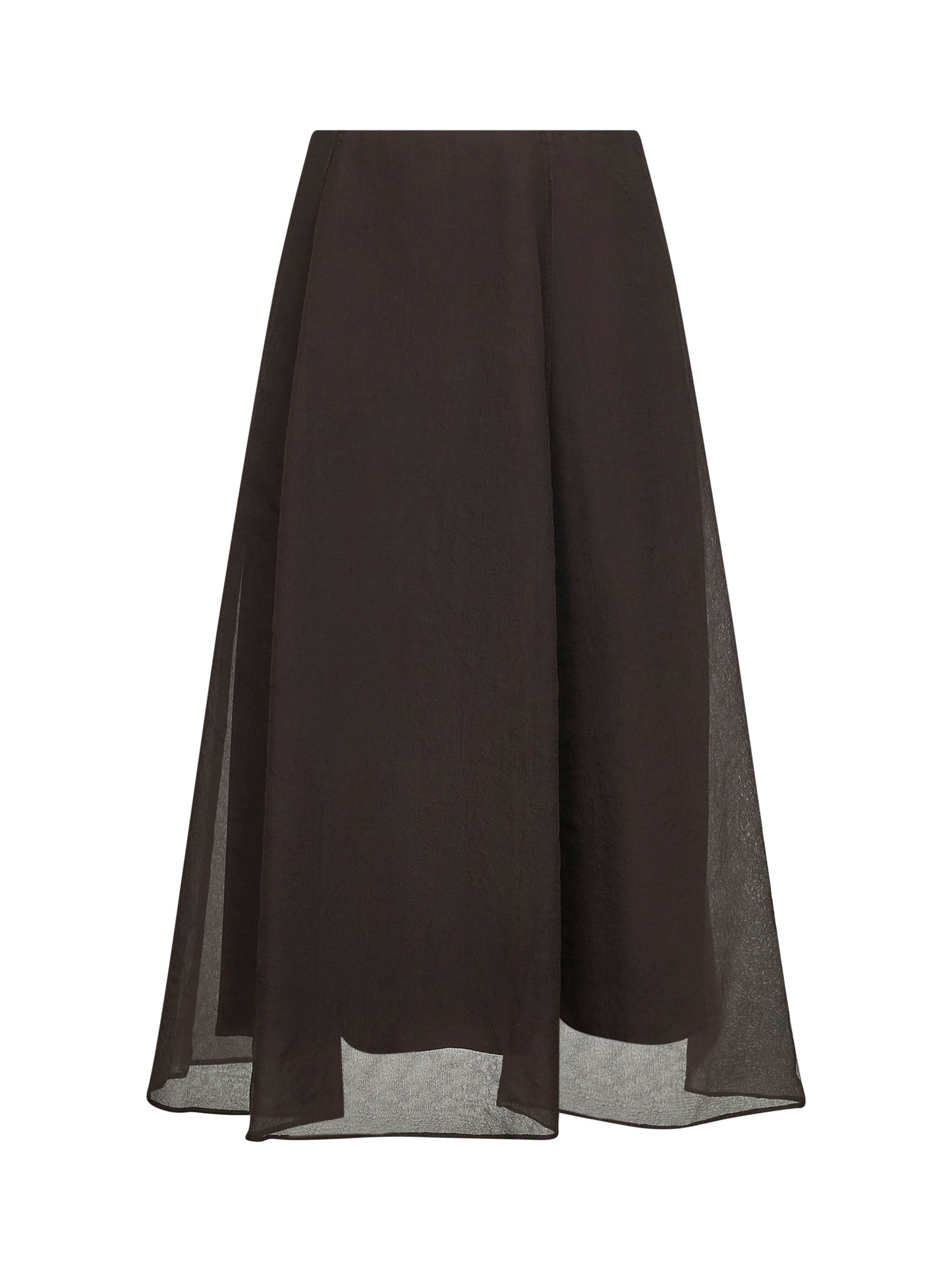 Brown Crispy silk Circle skirt