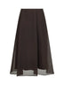 Brown Crispy silk Circle skirt