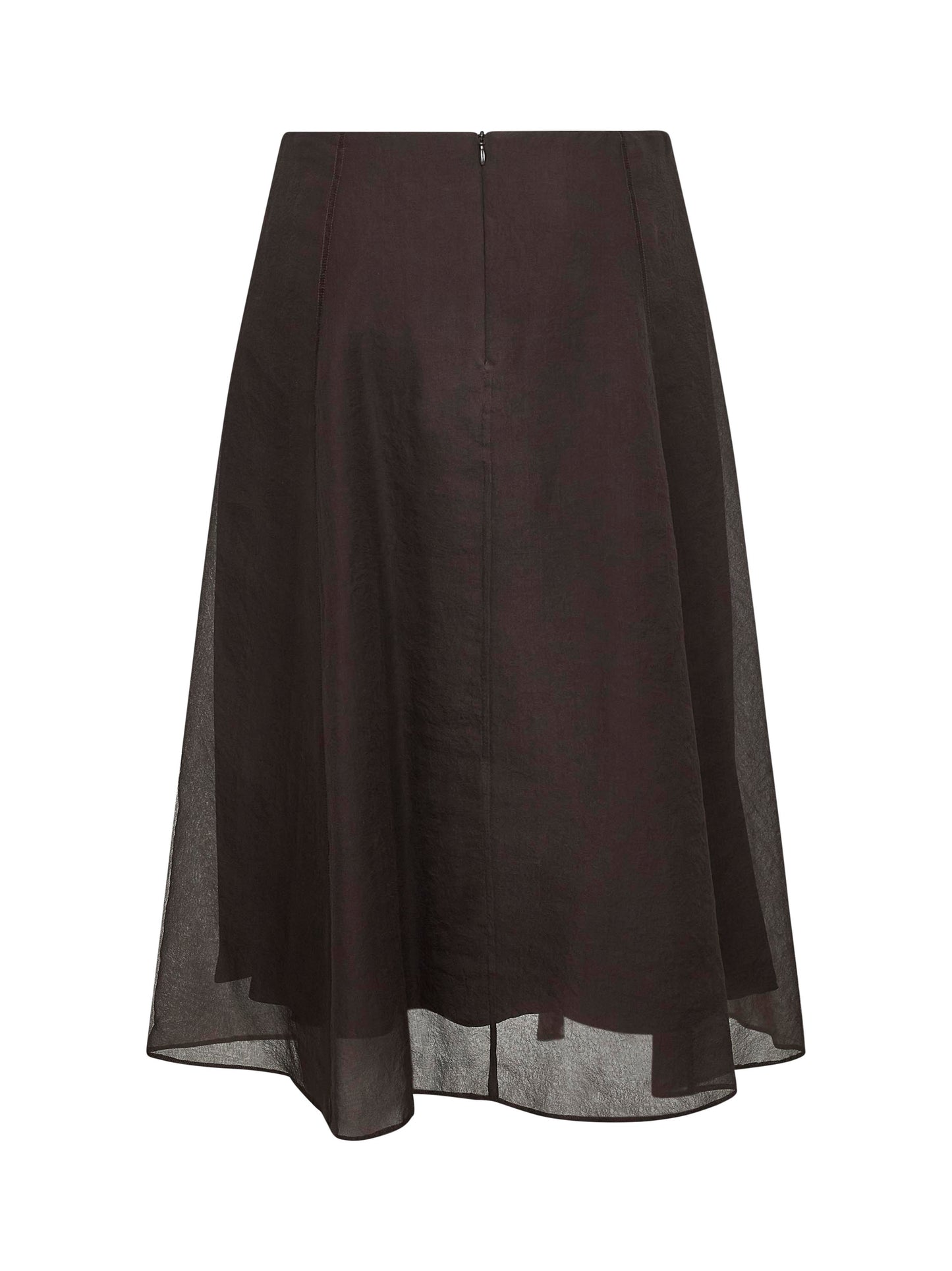Brown Crispy silk Circle skirt