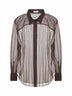Brown Dazzling Chalk Stripe Embroidery shirt