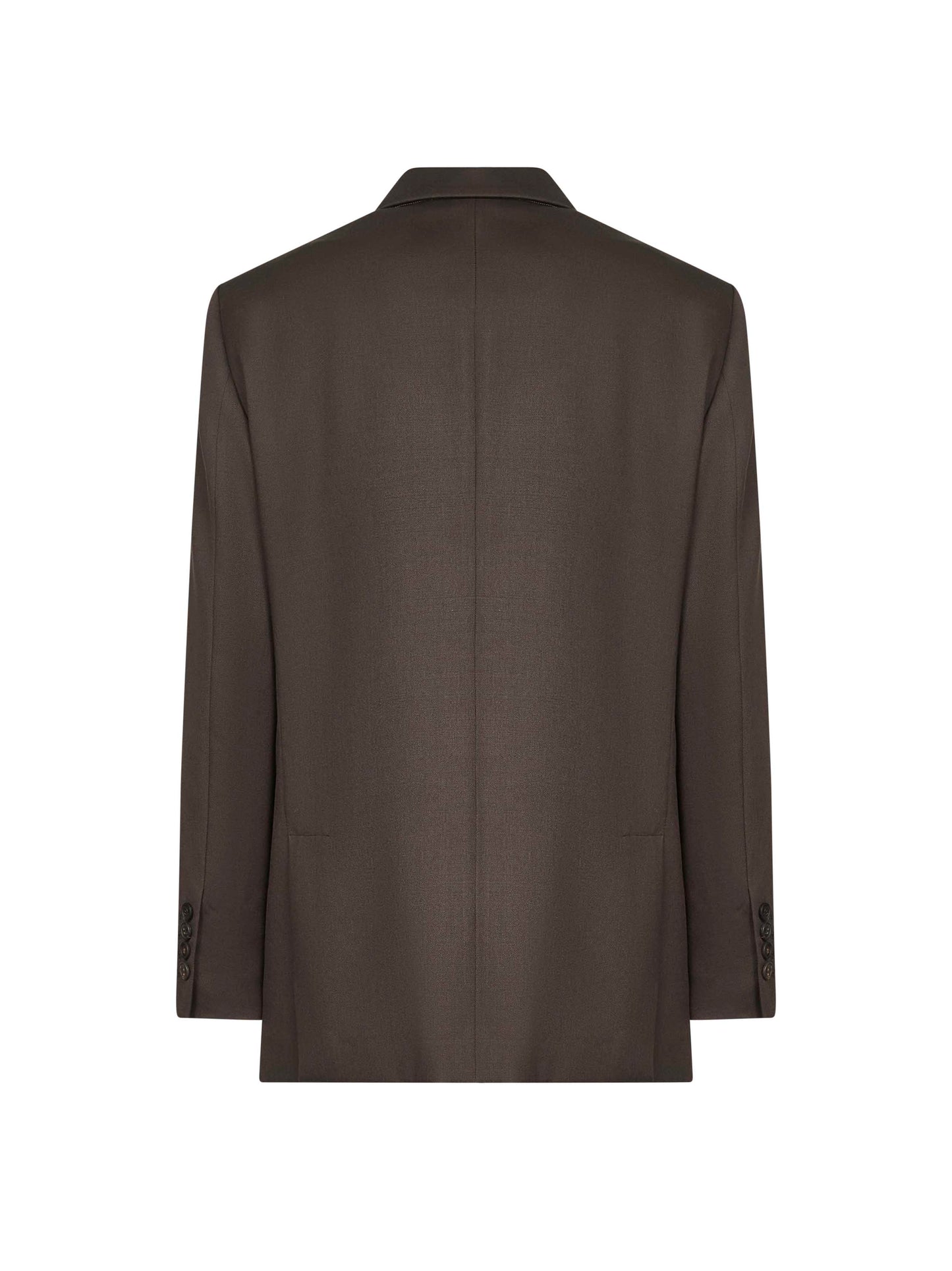 Brown twill single-breasted blazer