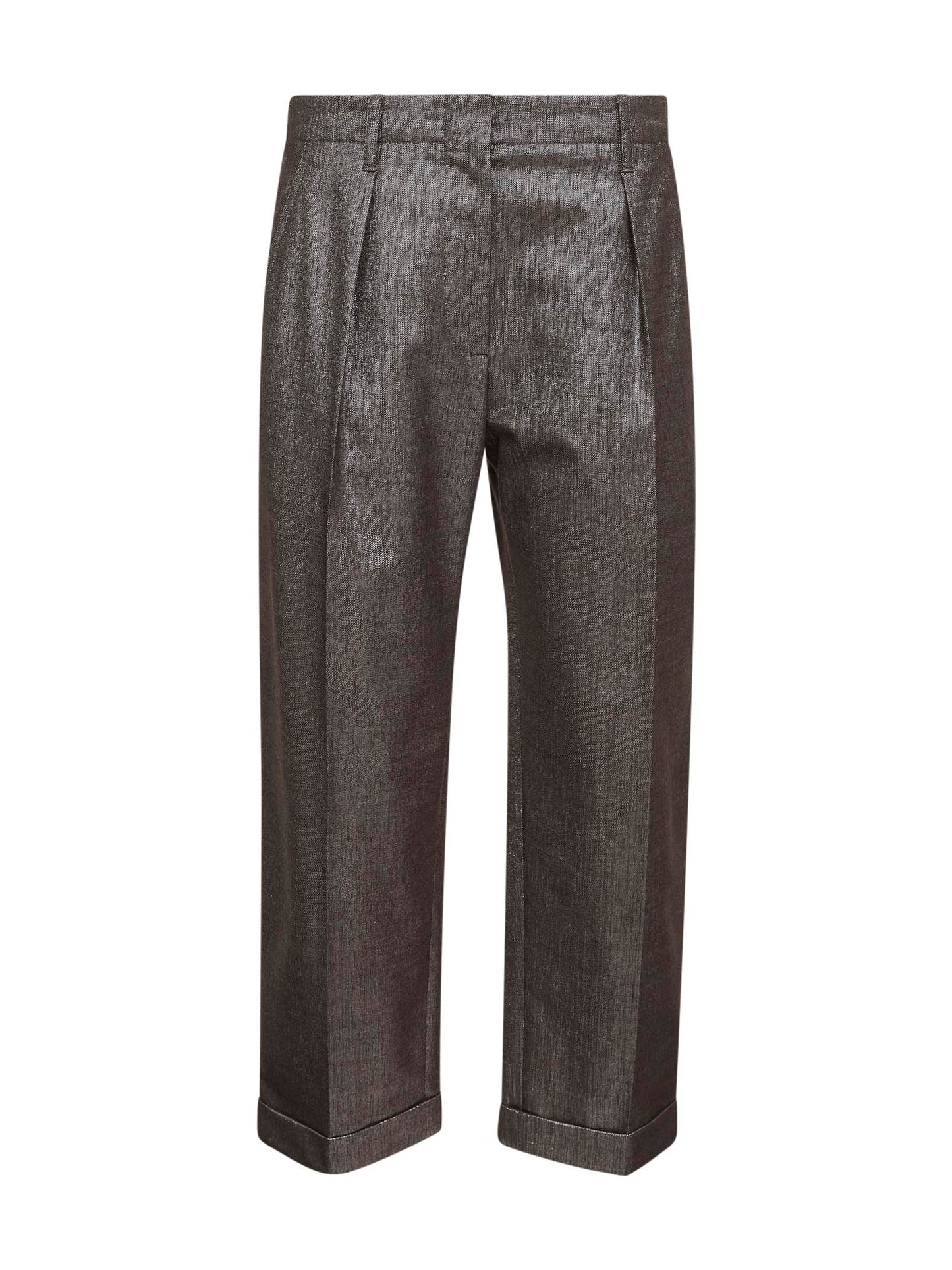Brown Sparkling twill Chino Pleated trousers